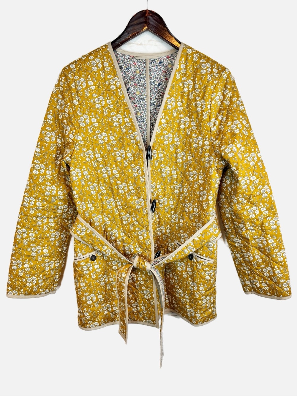 APOF | Reversible Quilted Jacket with Sash Belt, M